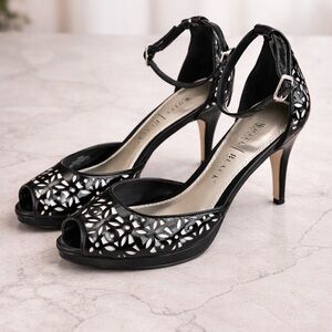 WHBM Cutout Peep-Toe Ankle-Strap Heels Size 9